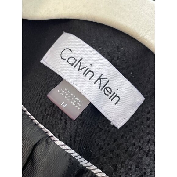 Calvin Klein Blazer Jacket Size 14 Single Button Long Sleeve Black Professional - Picture 5 of 8